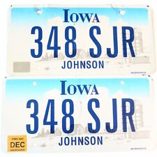 2007 United States Iowa Johnson County Passenger License Plate 348 SJR picture
