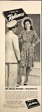 Reliance Manufacturing Chicago Kay Whitney Morale Boosting Frock Print Ad 1942 picture