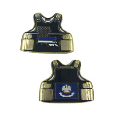 Louisiana LEO Thin Blue Line Police Body Armor State Flag Challenge Coins B-010 picture