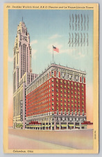 Postcard Deshler Wallick Hotel RKO Theatre Le Veque Lincoln Tower Columbus OH picture