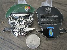US Army Special Forces Group Creed Green Berets 3rd SFG (A) Skull Challenge Coin picture