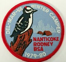 Del-Mar-Va Winter Camper Nanticoke Rodney BSA 1979-1980 Boy Scouts Patch Red picture