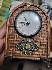 Richard Ward Winchester Sturdy Wicker Mantel Clock With Jewel Vintage 6 in talll picture