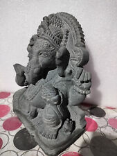 Sitting Ganesha | MURTHI | grey Granite Stone |. for Living Room | TAMPLE picture