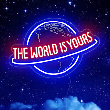 The World Is Yours Neon Sign, Handmade Planet the World Is Yours LED Neon Light picture