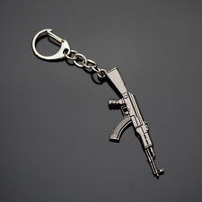 AK47 Keychain Rifle Machine Gun Model Metal Keyring Key Ring Chain Black Gift picture