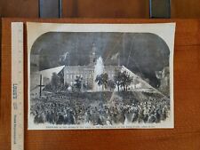 Harper's Weekly 1859 Sketch Print Brooklyn City Hall Inauguration of Water Works picture