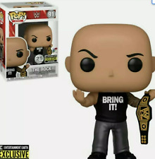 MINT Funko Pop WWE The Rock with Championship #91 Exclusive W FREE POP CASE picture