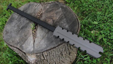 WILD CUSTOM HANDMADE 35 INCHES LONG IN BLACKED COATING BLADE HUNTING SPEAR picture