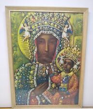 framed our lady of czestochowa black madonna 9 x12 inches overall picture