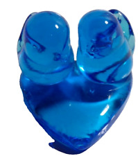 Blue Bird Of Happiness Glass Heart Figurine Pair Signed Leo Ward 1992 Art,Decor picture