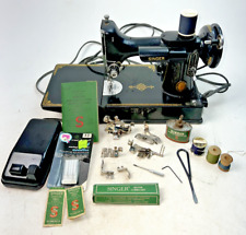 Vintage 1951 Singer Featherweight Portable Electric Sewing Machine 221-1 w/Case picture