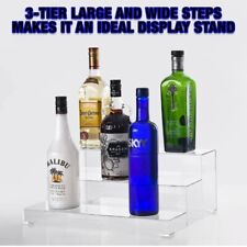 BARsics 3-Tiers Bourbon Back Bar Bottle Rack Display Clear Acrylic Stand Rack picture