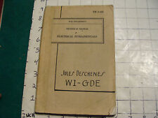 Original 1941 War Department Technical manual of ELECTRICAL FUNDAMENTALS TM 1455 picture