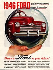 VINTAGE 1946 FORD SUPER DELUXE CAR PRINT AD picture