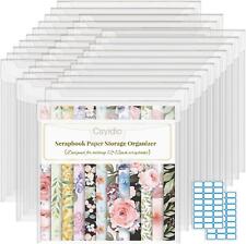 32 Pieces 12x12 Inch Scrapbook Paper Storage Organizer with Label Stickers, PVC picture