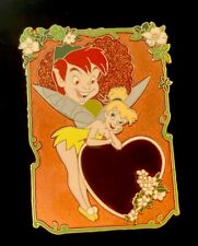 Disney Peter Pan Tinker Bell Valentines Day LE 100 Heart Pin 2010 W/ Card LG picture