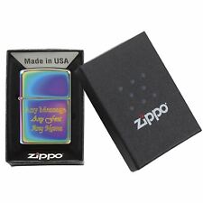 Personalised Engraved Genuine Zippo Multicolour Spectrum Lighter Windproof Gift picture