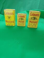 3 X  Vintage Colman's Bulls Head Dry Mustard Tin. Empty picture