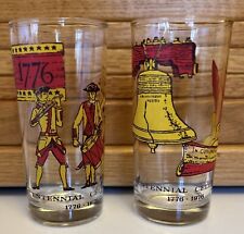 Vintage Set of 2 Bicentennial Celebration 1776-1976 Drinking Glasses, 6” Tall picture