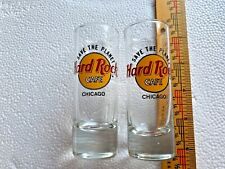HARD ROCK CAFE save the planet CHICAGO tall SHOT GLASSES 2 in box picture