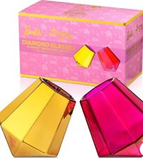 Barbie x Dragon Glassware Whiskey Glasses Barbie Dreamhouse Collection Gold Pink picture