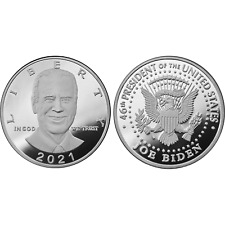 BL13-005 President Joe Biden Sterling Silver plated 2021 LIBERTY Challenge Coin picture
