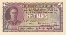 Ceylon - 50 Cents - P-45a - 14.7.1942 Dated Foreign Paper Money - Paper Money -  picture