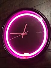 CICENA Pink Neon Clock 9.5 Inch vintage , nice Works picture