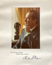 OFFICIAL WHITE HOUSE SERIAL NUMBERED DATED PRES. RICHARD NIXON AUTOGRAPHED PHOTO picture