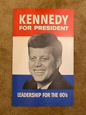 Original John F Kennedy For President Campaign Poster Cardboard RARE JFK SIGN picture