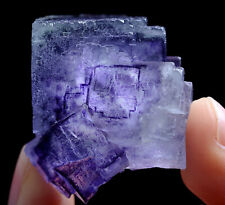 25g Natural Secondary Crystallization Phantom Purple Fluorite Mineral Specimen picture