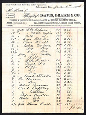 Petersburg, VA Davis, Drake & Co Dry Goods Cloaks Mantillas 1870 Billhead Scarce picture