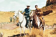 THE LONE RANGER CLAYTON MOORE JAY SILVERHEELS RIDING HILLS  24x36  Poster picture
