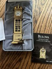 Bulova Miniature Clock B0552 Grandfather Clock Mantle Doll House Decor Box Paper picture