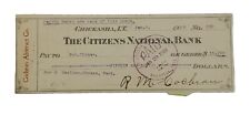 1908 Bank Check: The Citizens National Bank, Chickasaw, I.T. - Bob Thomas picture