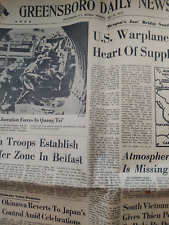 Greensboro Daily News - May 15, 1972 Newspaper picture
