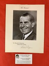 Original Richard Nixon Signed And Dedicated Matted Print Phillippe Halsman picture