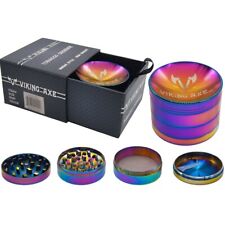 Rainbow Viking Axe 4-Piece Tobacco Grinder 63mm - Crush Like a Warrior picture