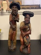African Folk Art Handcarved Wood Figures Hand Painted Beautiful Art Work picture