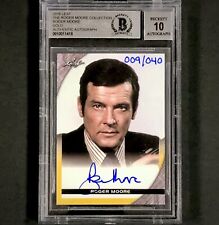 Leaf Roger Moore Collection on-card autograph /040 * BGS 10 Auto * Beckett BAS picture
