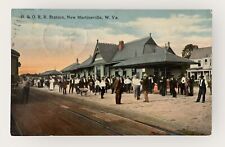 1915 B & O Railroad Depot Train Station Colored Litho Robbins & Sons Pub Stamped picture