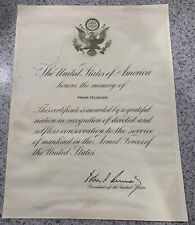 JOHN F. KENNEDY JFK SIGNED MILITARY LETTER TO    HONOR SELFLESS SERVICE HISTORY picture