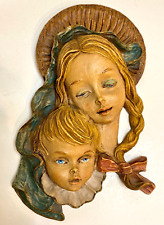 Virgin Mary/Madonna and Child Resin Wall Art Plaque MADE IN ITALY 8.5