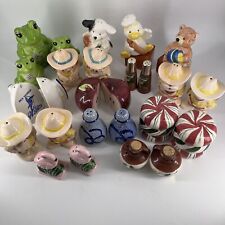 Vintage Novelty Salt and Pepper Shakers Flamingos Frogs Tiki Cowboys Lot 14 Sets picture