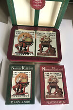 1996 Norman Rockwell Saturday Evening Post Santa Playing Cards Two Decks Tin NIB picture
