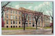 1915 New High School Jackson Michigan MI Antique Posted Drake Bros Postcard picture