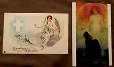 ANTIQUE artist postcards, White Angel & Angel appearing to children, 2 PC's picture