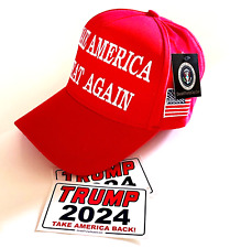 President Donald Trump Hat....MAGA....Red + 2 - 2024 Decals...HOT NEW DESIGN picture