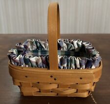 Preowned VINTAGE 2001 Longaberger Basket With Multicolored Liner. picture
